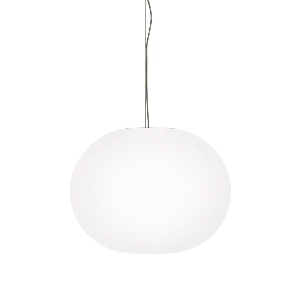 Glo-ball S2 pendant, White opal glass Flos