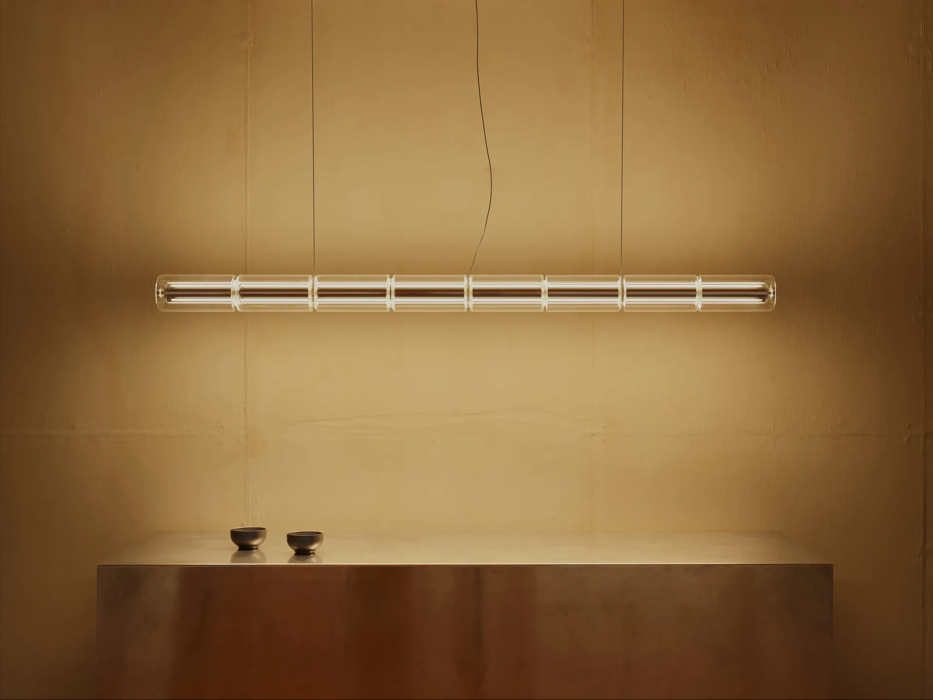 Luce Cilindrica S1 pendant 165.6 cm, Glass Flos