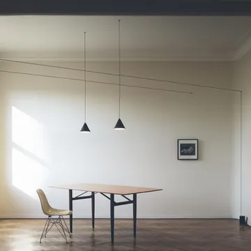String Light Cone pendant - Black, 22 m cable - Flos
