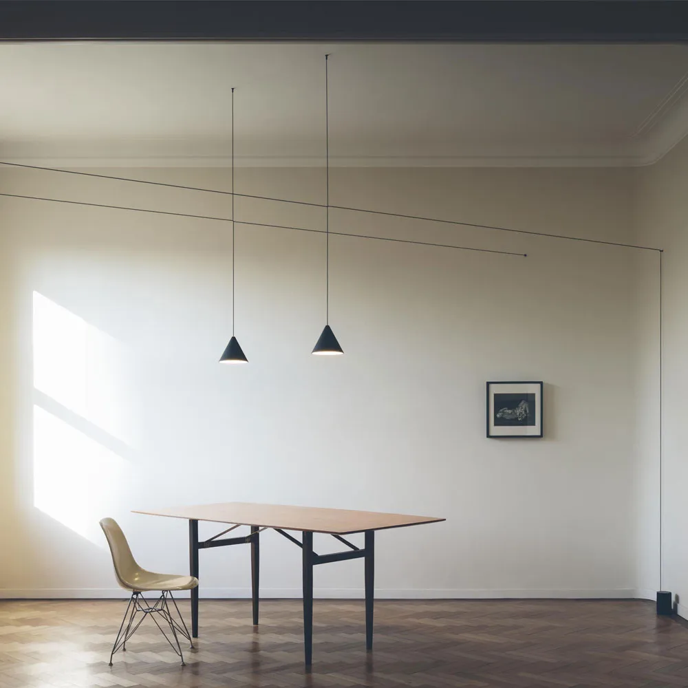 String Light Cone pendant, Blue, 12 m cable Flos