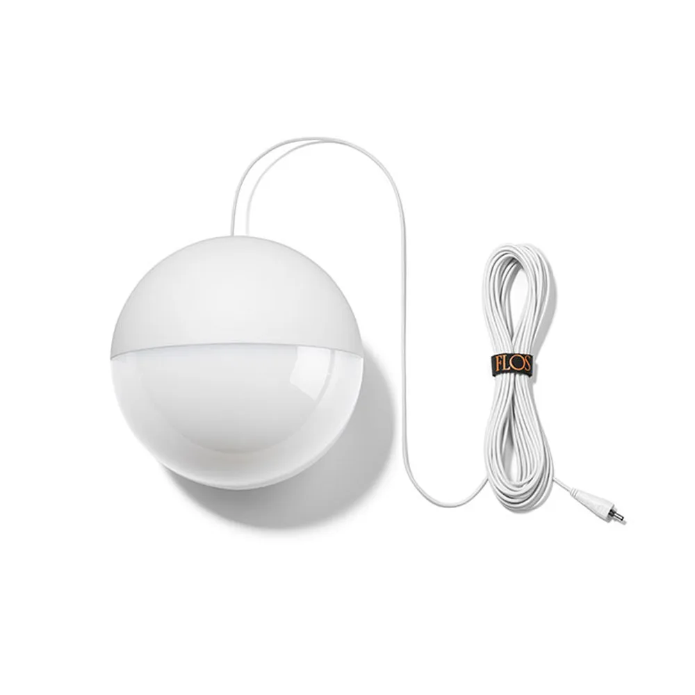 String Light Sphere pendant, White, 22 m cable Flos