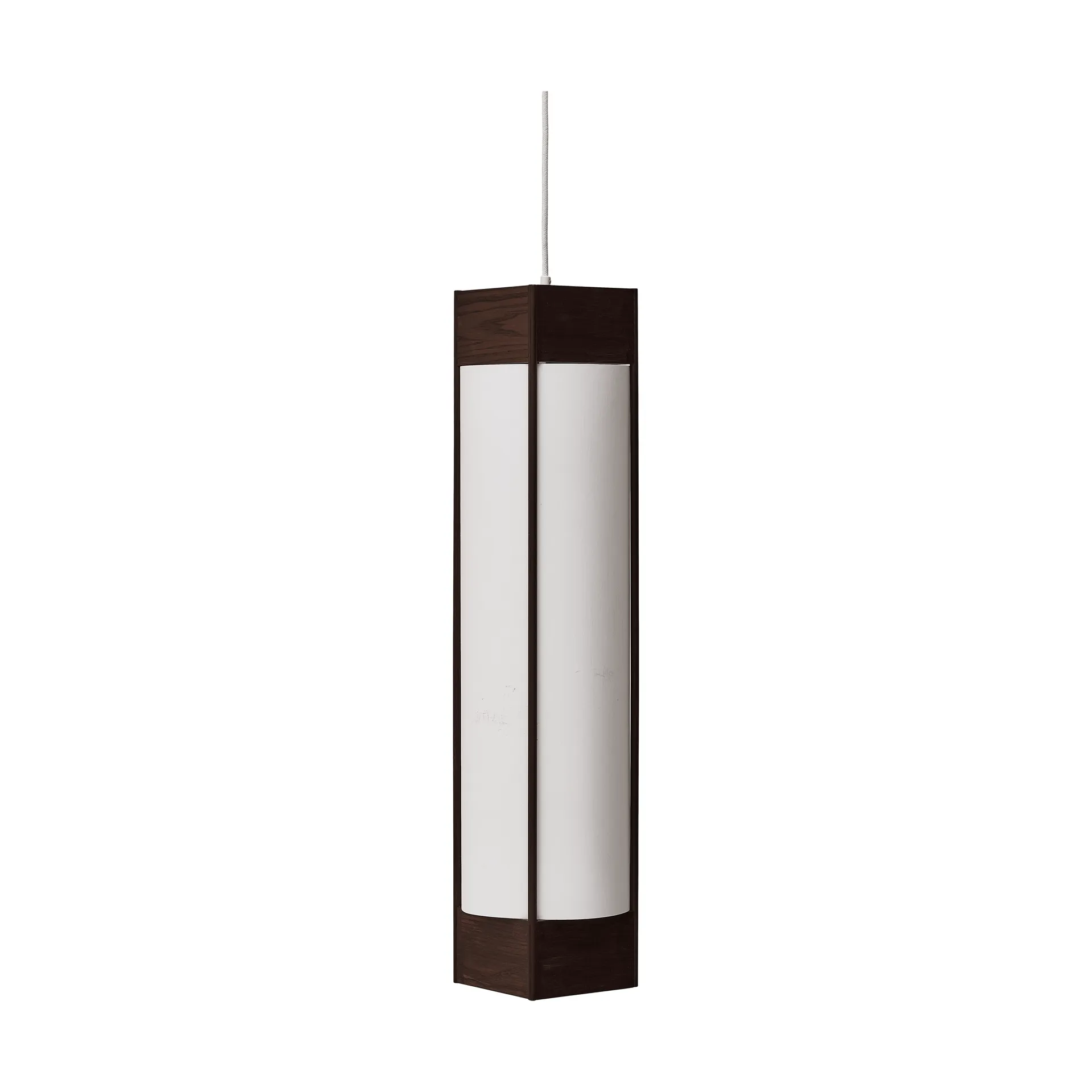 Andon pendant lamp, Dark brown ash, long Form & Refine