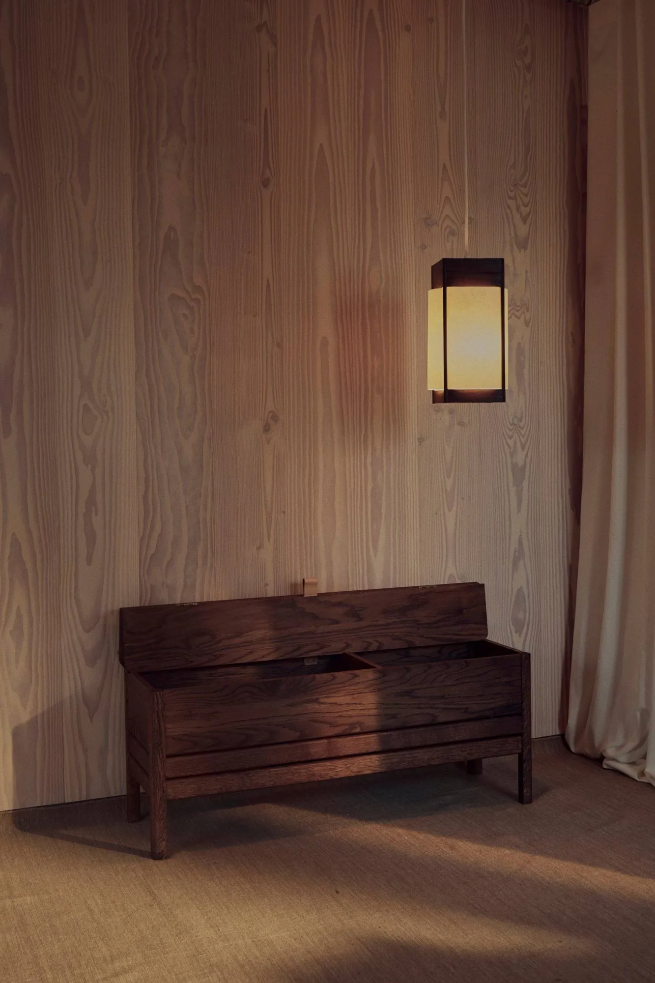 Andon pendant lamp, Dark brown ash, medium Form & Refine