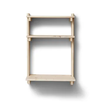 Beam wall shelf with desk - Pinewood - Form & Refine