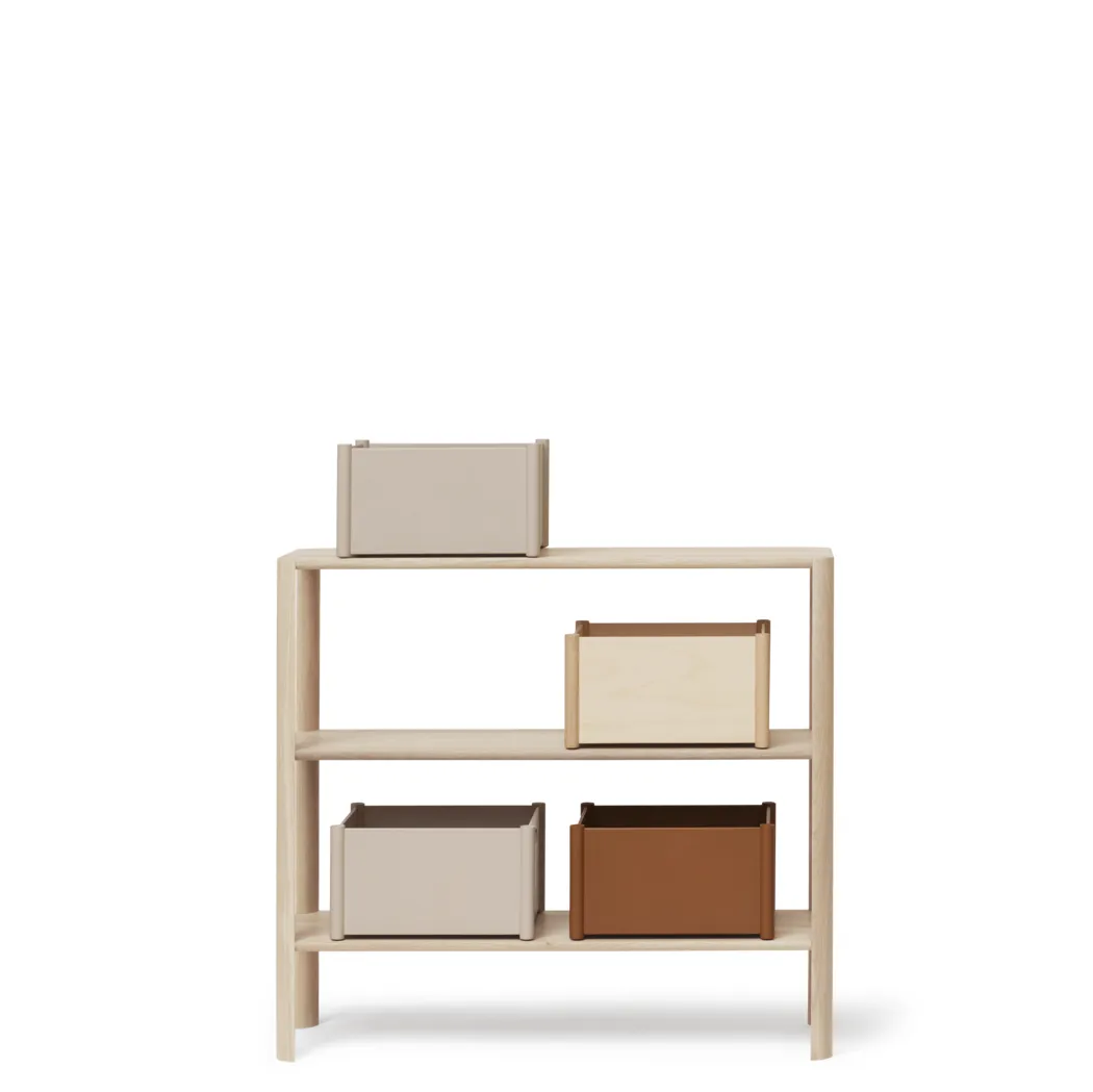 Leaf shelf 3 shelves 92x100 cm, White oak Form & Refine