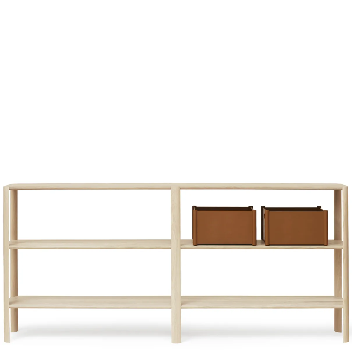 Leaf shelf 3 shelves 92x200 cm, White oak Form & Refine