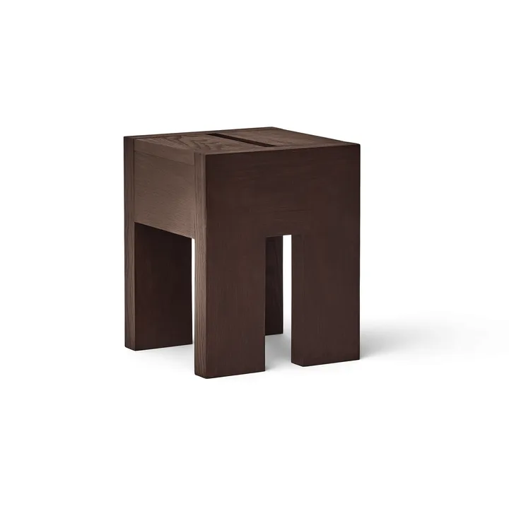 Monolith side table - Dark brown ash, 29x29x36 cm - Form & Refine