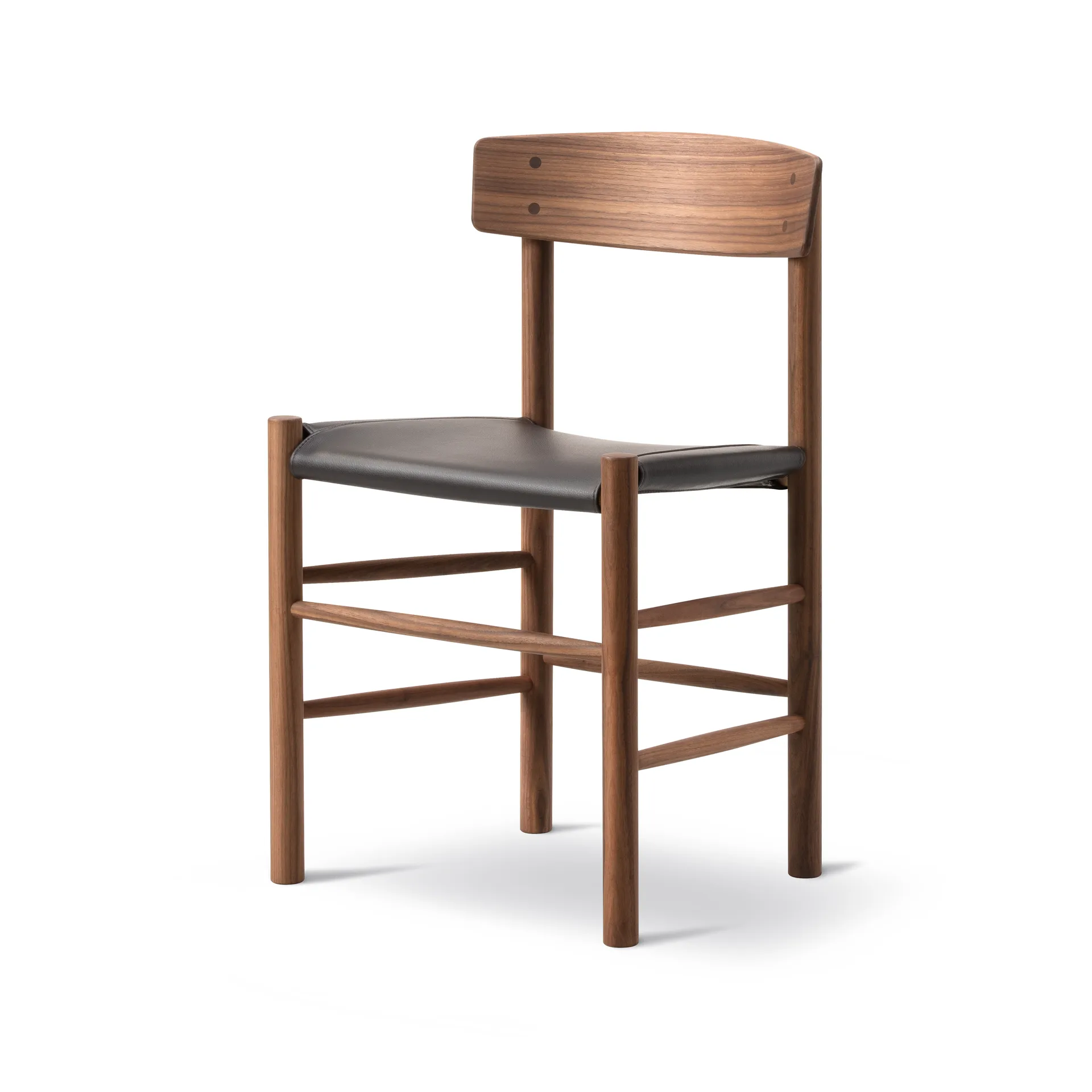 J39 chair, Oiled walnut-leather Omni 377 dark brown Fredericia Furniture