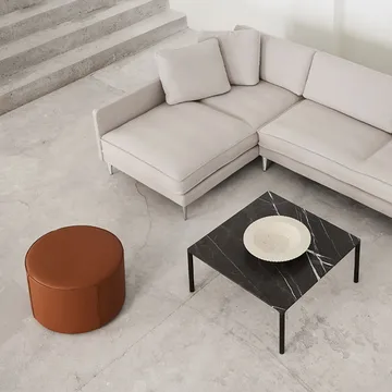 Mono seat pouf - Grand linen beige-Ø55 cm - Fredericia Furniture