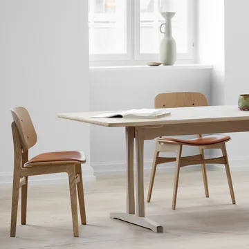 Søborg 3061 metal chair upholstered seat - Leather Omni black-black frame - Fredericia Furniture