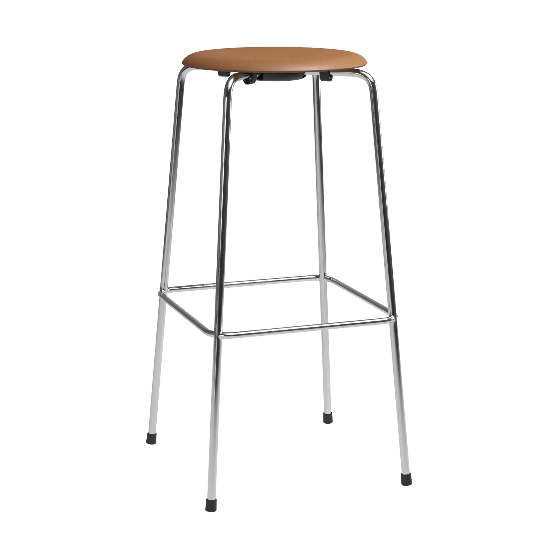 High Dot bar stool, Essential walnut-chrome Fritz Hansen