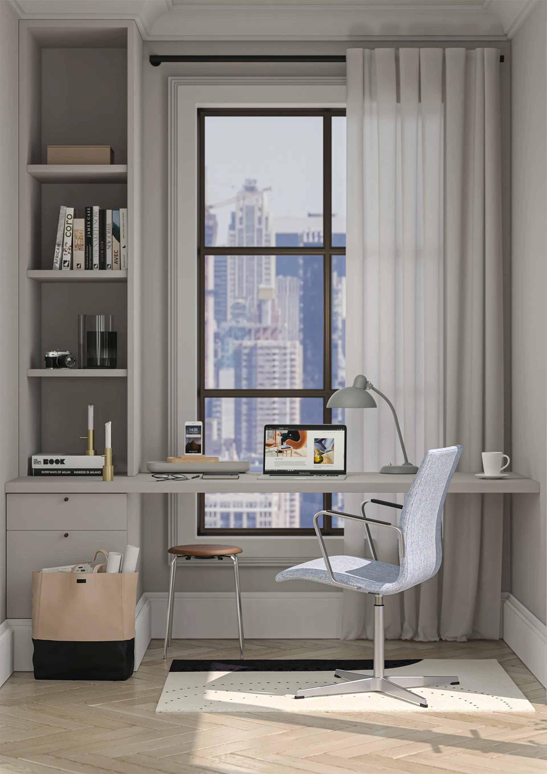 Kaiser Idell 6556-T table lamp, Easy Grey Fritz Hansen