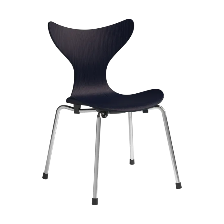 Liljan children's chair - Midnight blue painted ash-chrome - Fritz Hansen