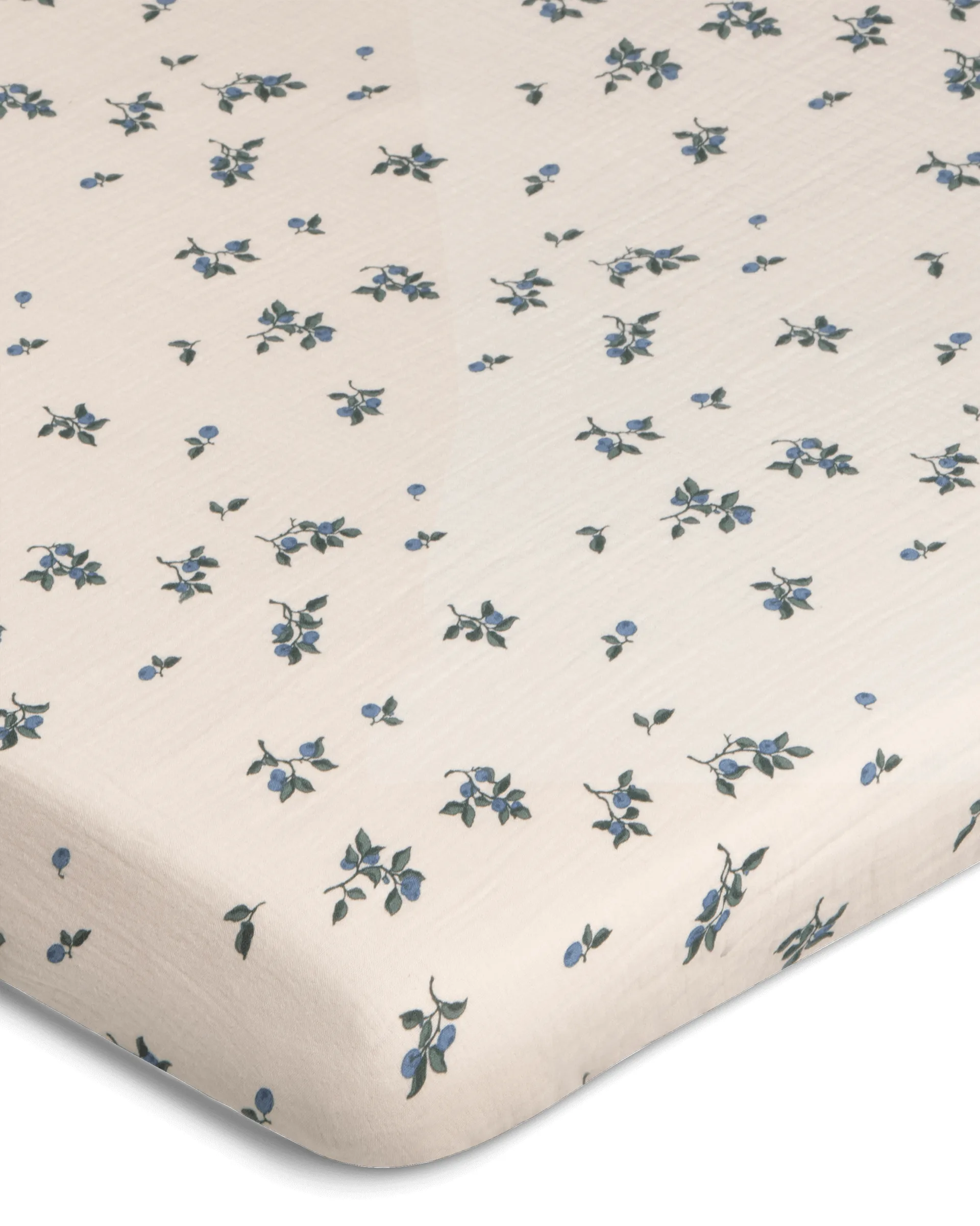 Blueberry Muslin fitted sheet, 60x120x20 cm Garbo&Friends