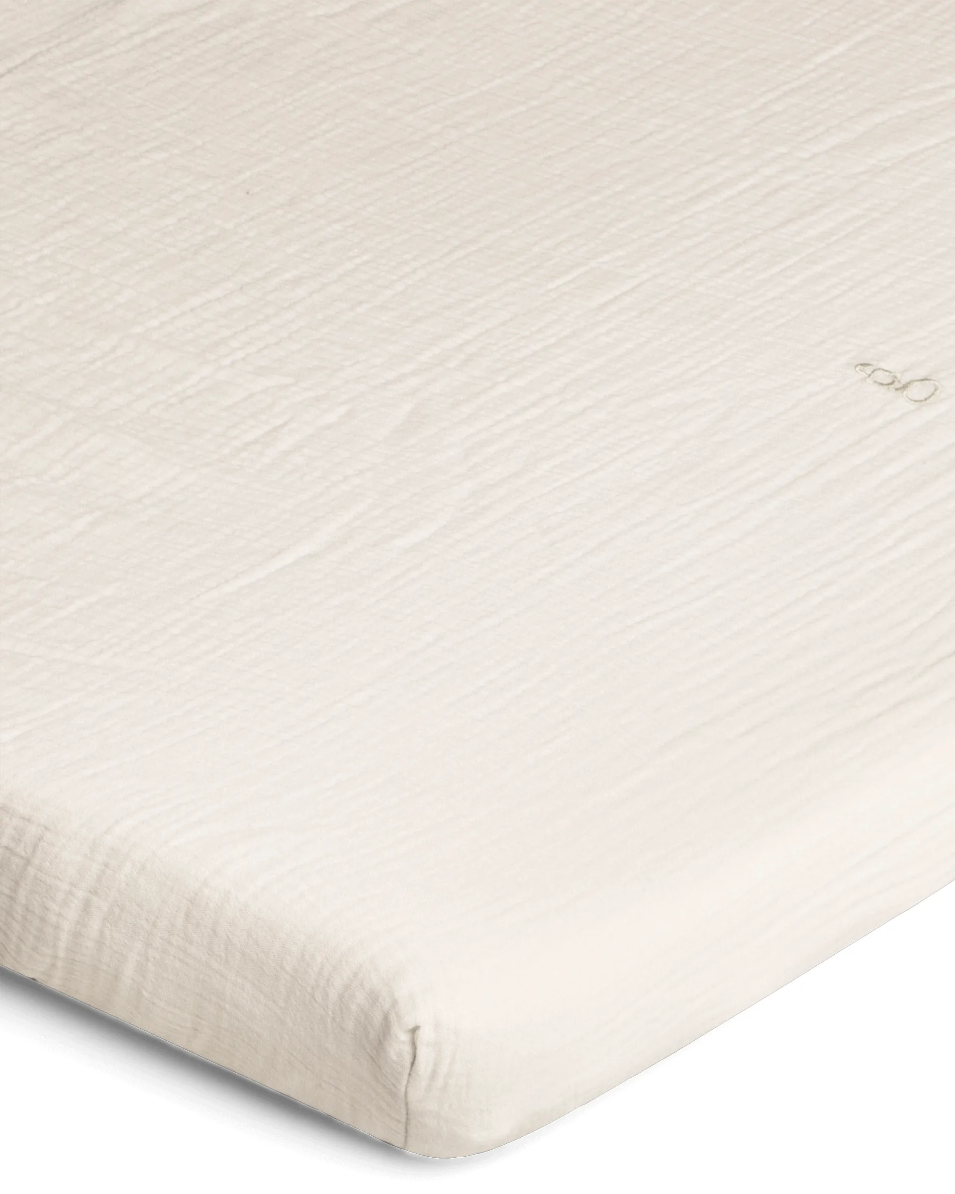 Eggshell Muslin fitted sheet, 60x120x20 cm Garbo&Friends