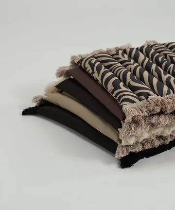 Garden Glory cushion with fringes - Black, off-white fringe, 38x40 cm - Garden Glory