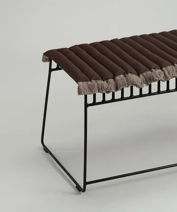 Garden Glory cushion with fringes - Brown, beige fringe, 38x120 cm - Garden Glory