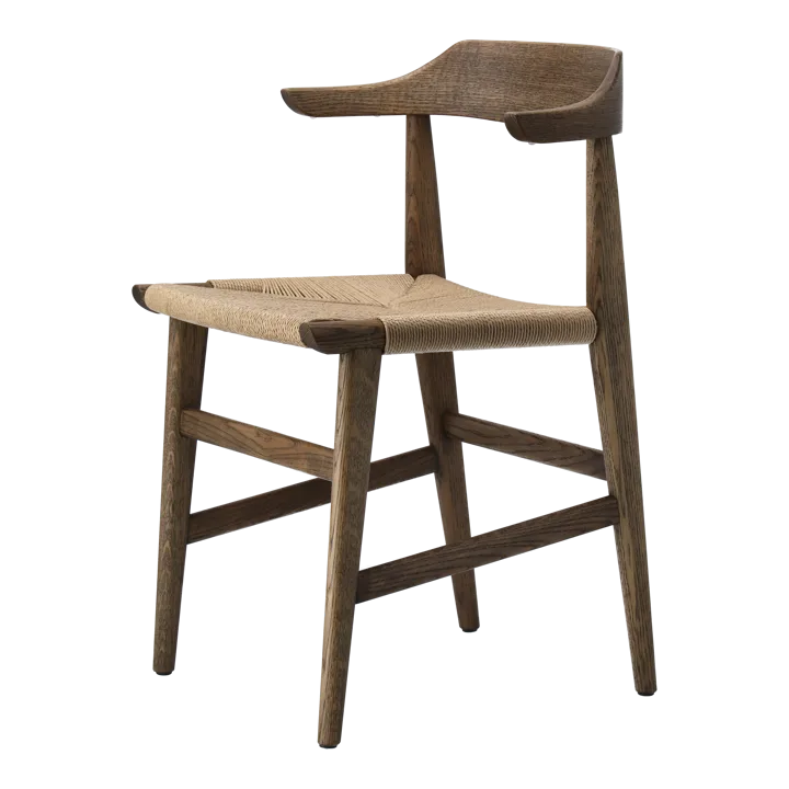 Hedda armchair - Oak-black-paper cord natural - Gärsnäs