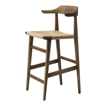 Hedda bar stool - Oak-black-paper cord natural - Gärsnäs