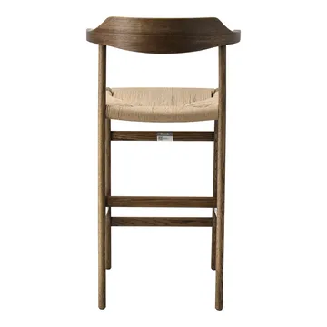 Hedda bar stool - Oak-black-paper cord natural - Gärsnäs