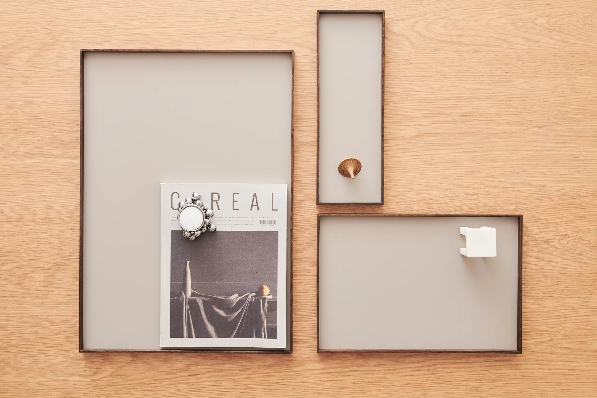 Frame tray medium 23x34 cm, Smoked oak-Grey Gejst