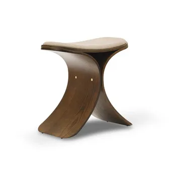 Luno stool 48x28x72 cm, Dark oak–dark beige textile Gejst