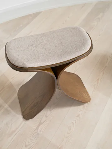 Luno stool 48x28x72 cm - Dark oak–dark beige textile - Gejst