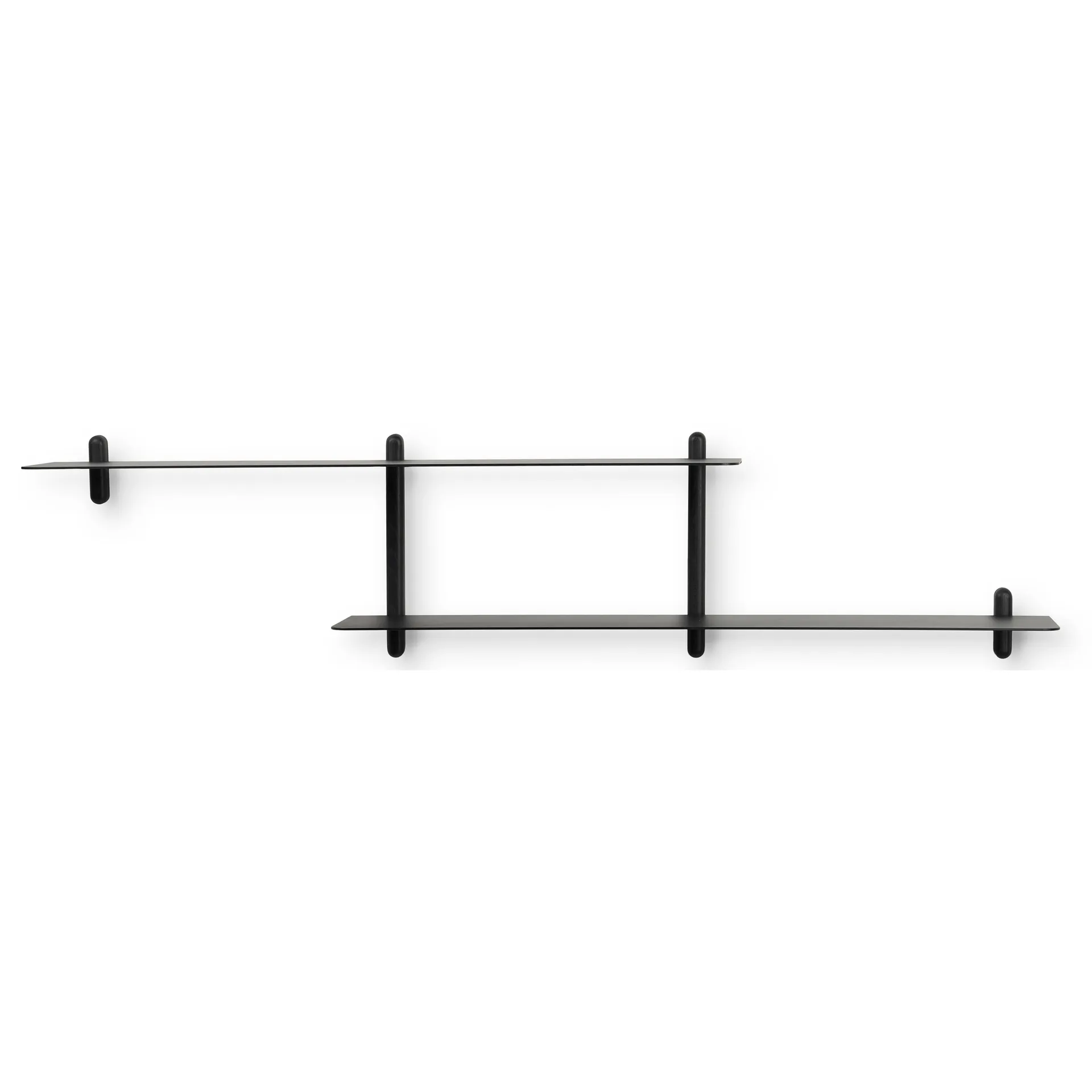 Nivo shelf H, Dark-stained ash-black Gejst