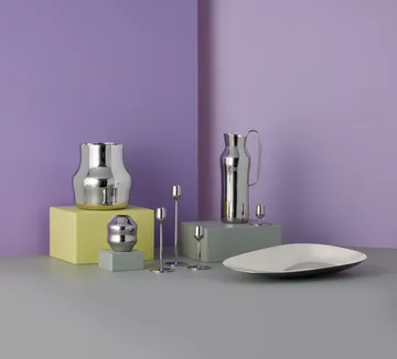 Dorotea candle holder 18 cm - Polished steel - Gense