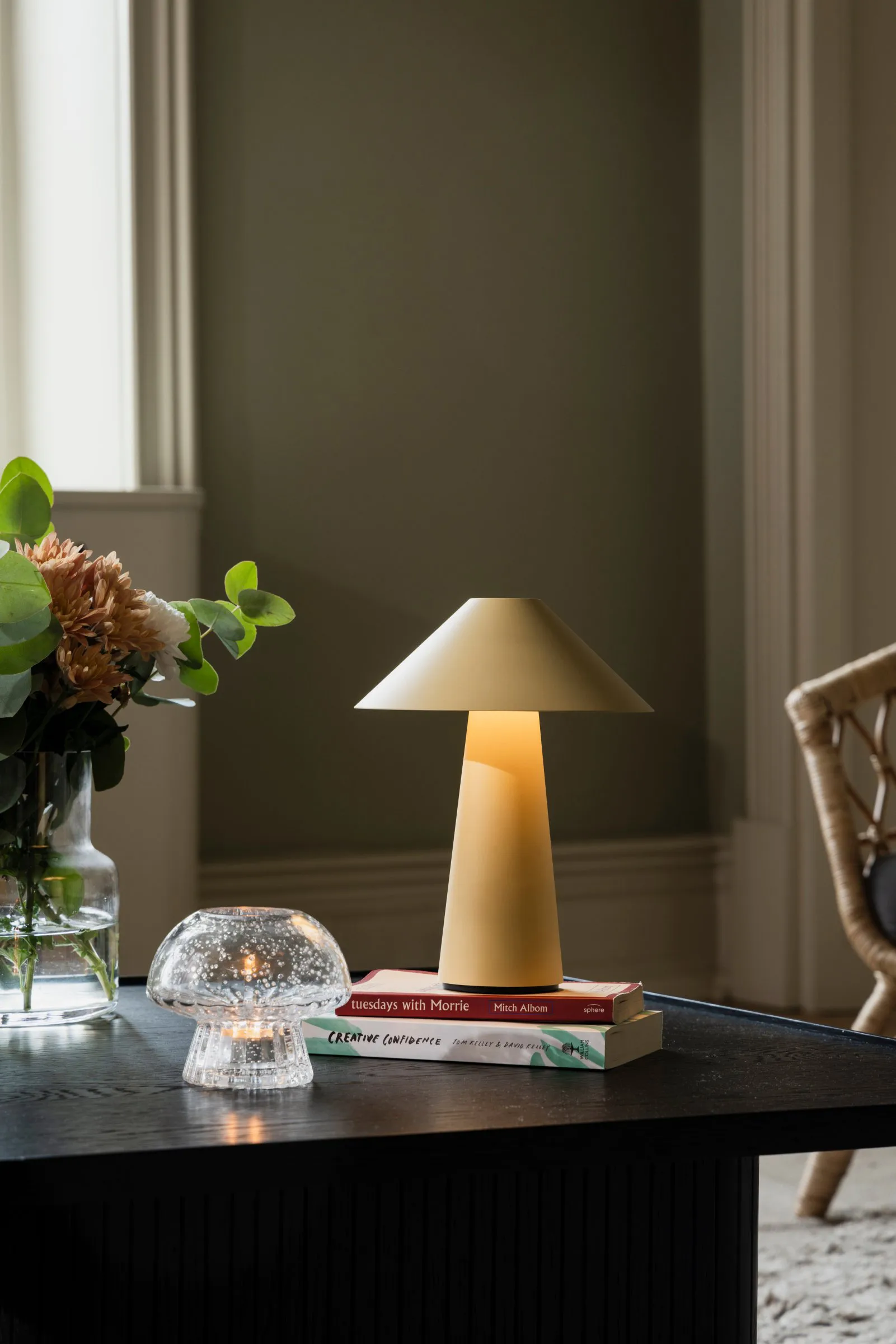 Cannes portable table lamp, Oat yellow Globen Lighting