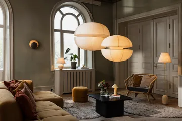 Castello 35 table lamp - Beige travertine - Globen Lighting