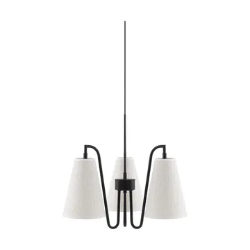 Lou pendant lamp - 3, white bouclé-black, 46x46 cm - Globen Lighting