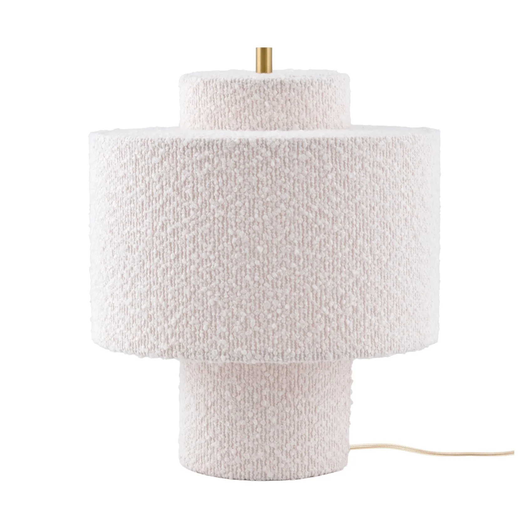 Noah table lamp, White bouclé, Ø25x30.5 cm Globen Lighting