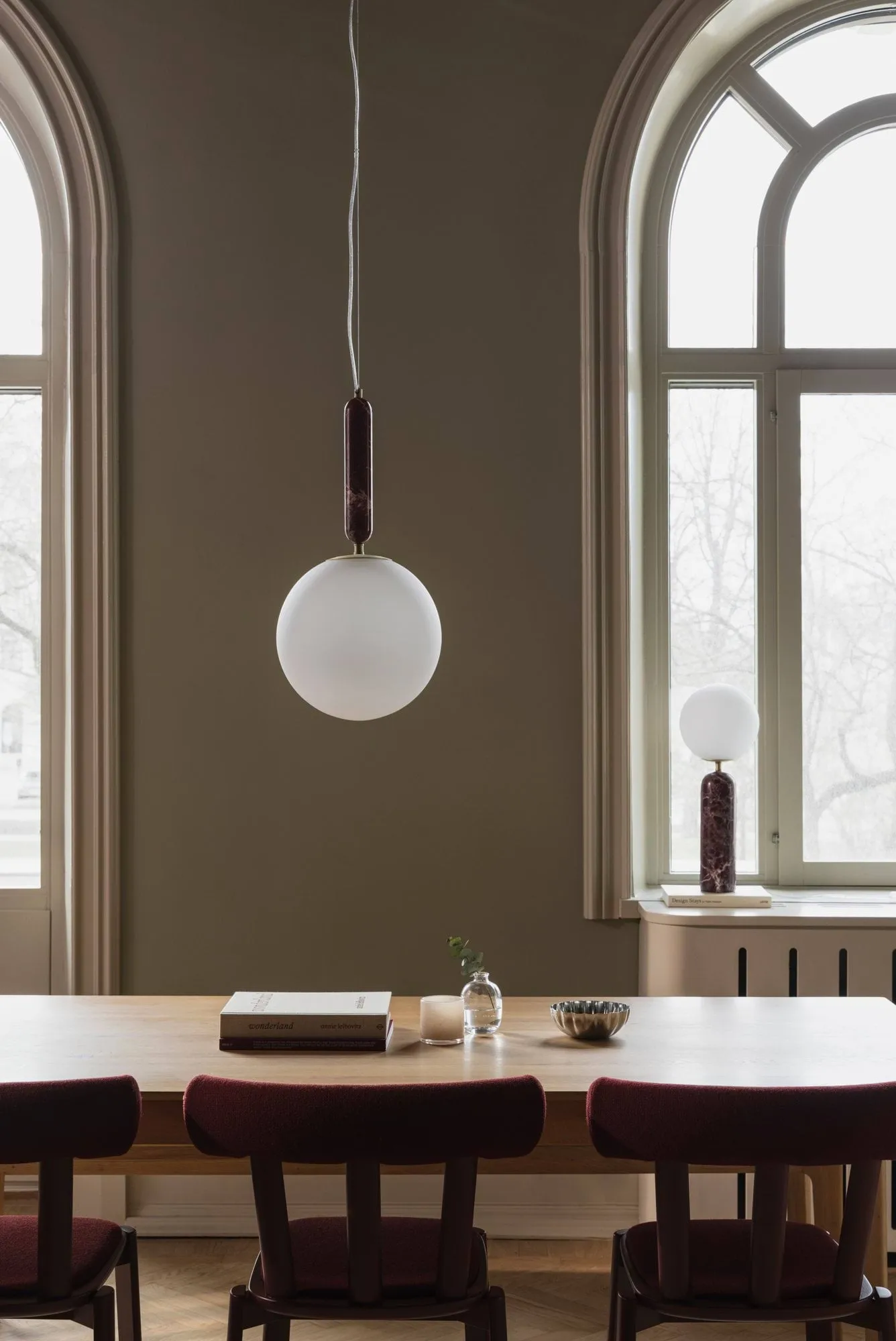 Torrano table lamp, Rosso Levanto Globen Lighting