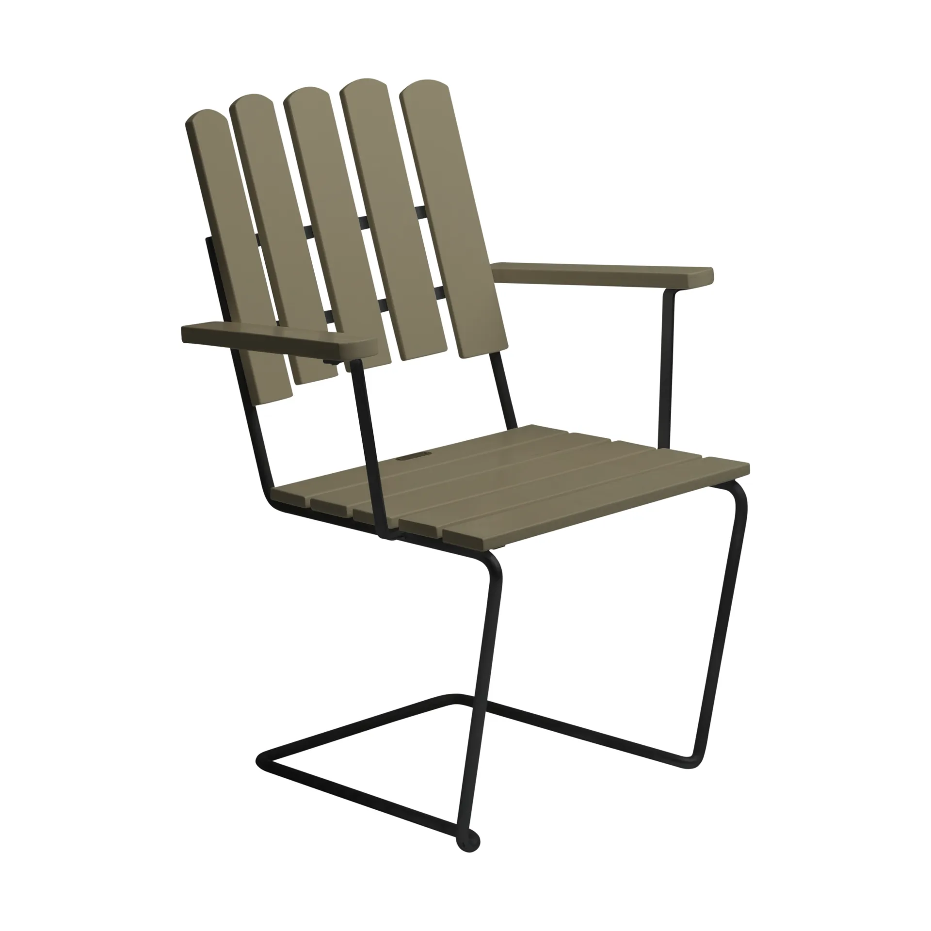 A2 armchair, Light green oak-black Grythyttan Stålmöbler