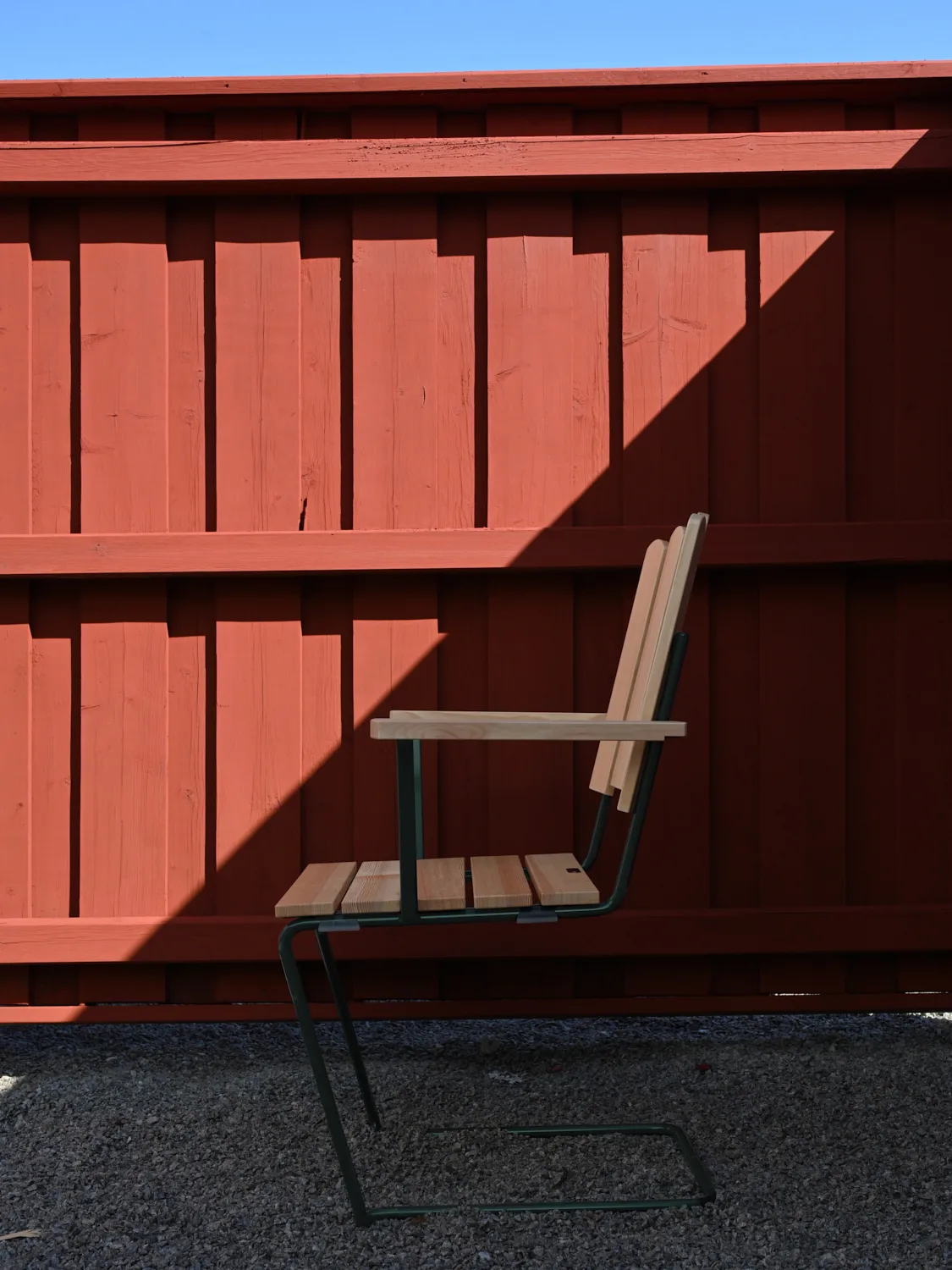 A2 armchair, Oiled pine-green Grythyttan Stålmöbler