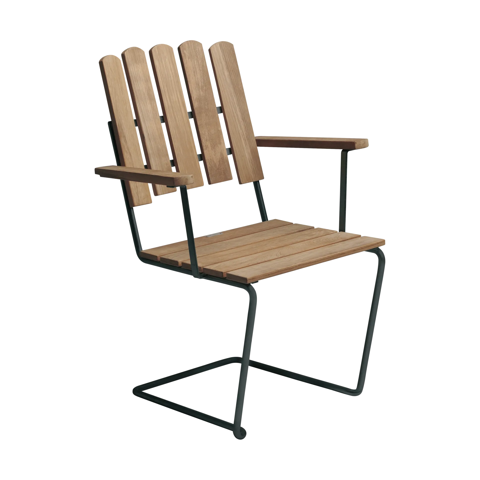 A2 armchair, Untreated teak-black Grythyttan Stålmöbler
