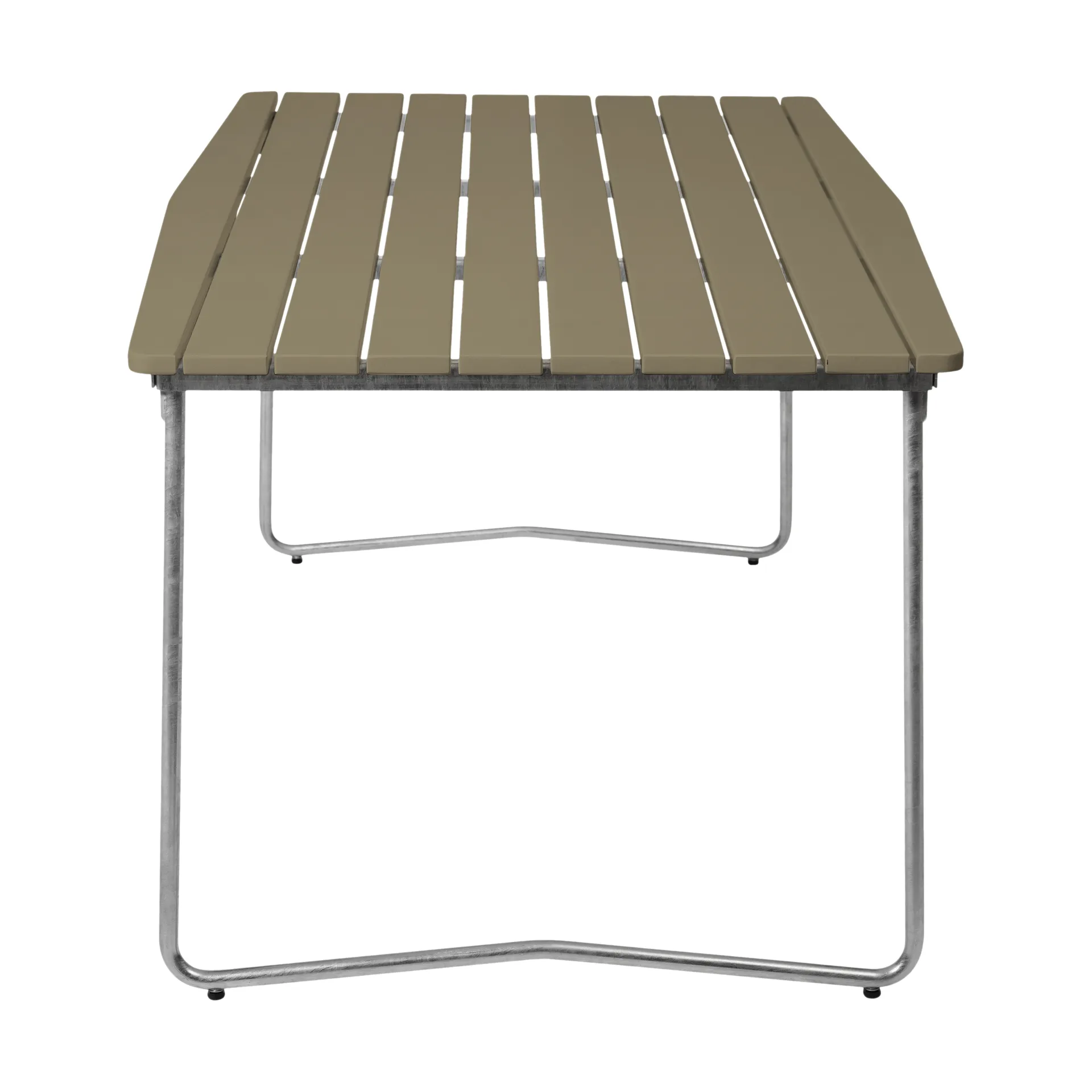 B31 dining table, Light green oak-hot galvanized Grythyttan Stålmöbler