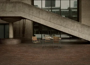 Bovik armchair - Teak-warm galvanized frame - Grythyttan Stålmöbler