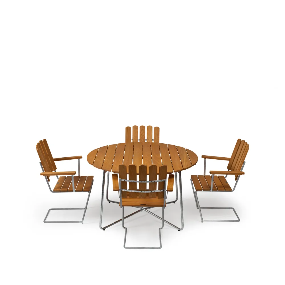 Grythyttan dining set ø120 cm - oak oil Grythyttan Stålmöbler