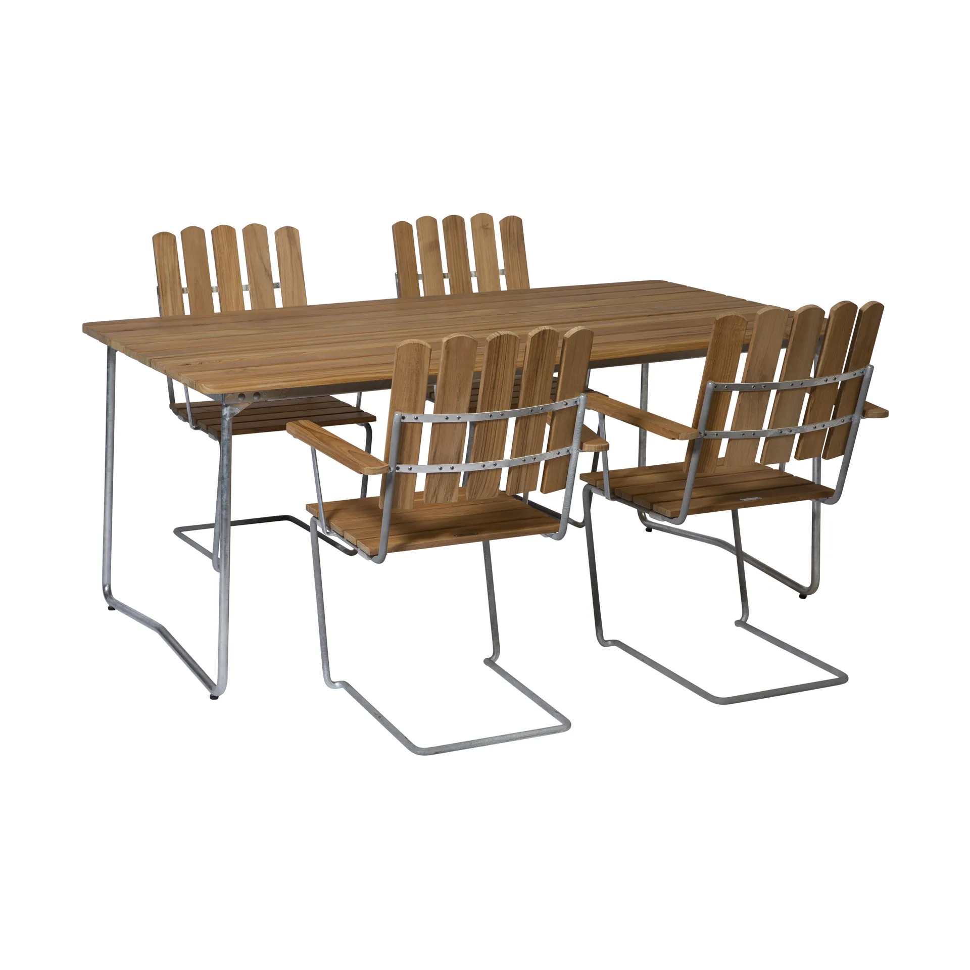 Grythyttan dining set teak B31 170cm + 4pcs A2,  Grythyttan Stålmöbler