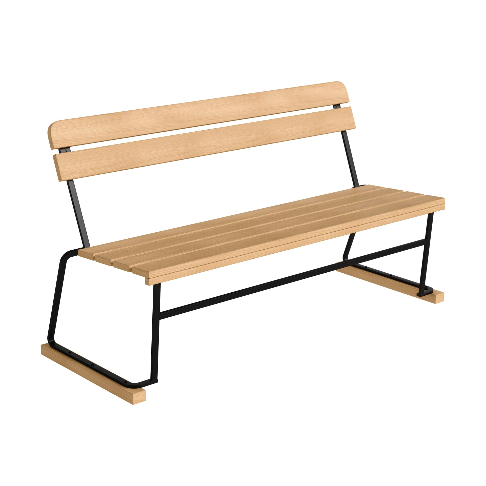 Sofa 3, Oiled oak–black steel frame Grythyttan Stålmöbler