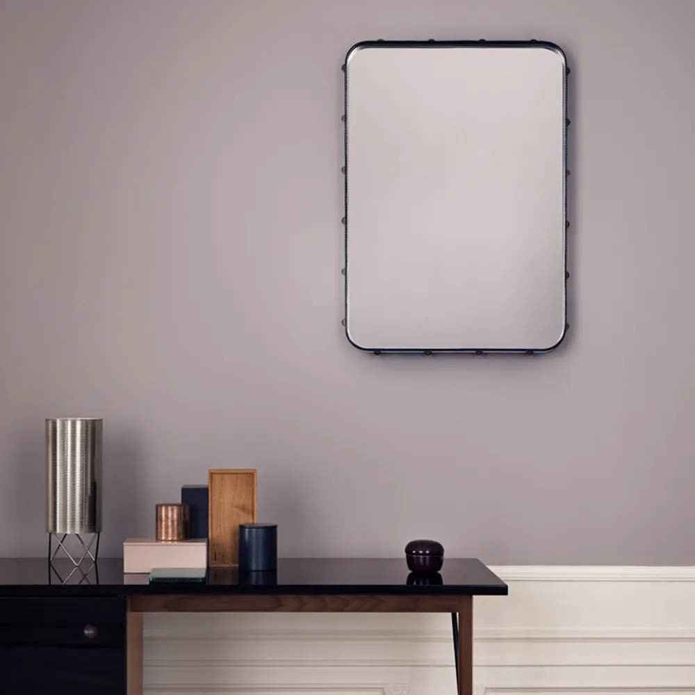Adnet rectangular mirror, Black, medium GUBI