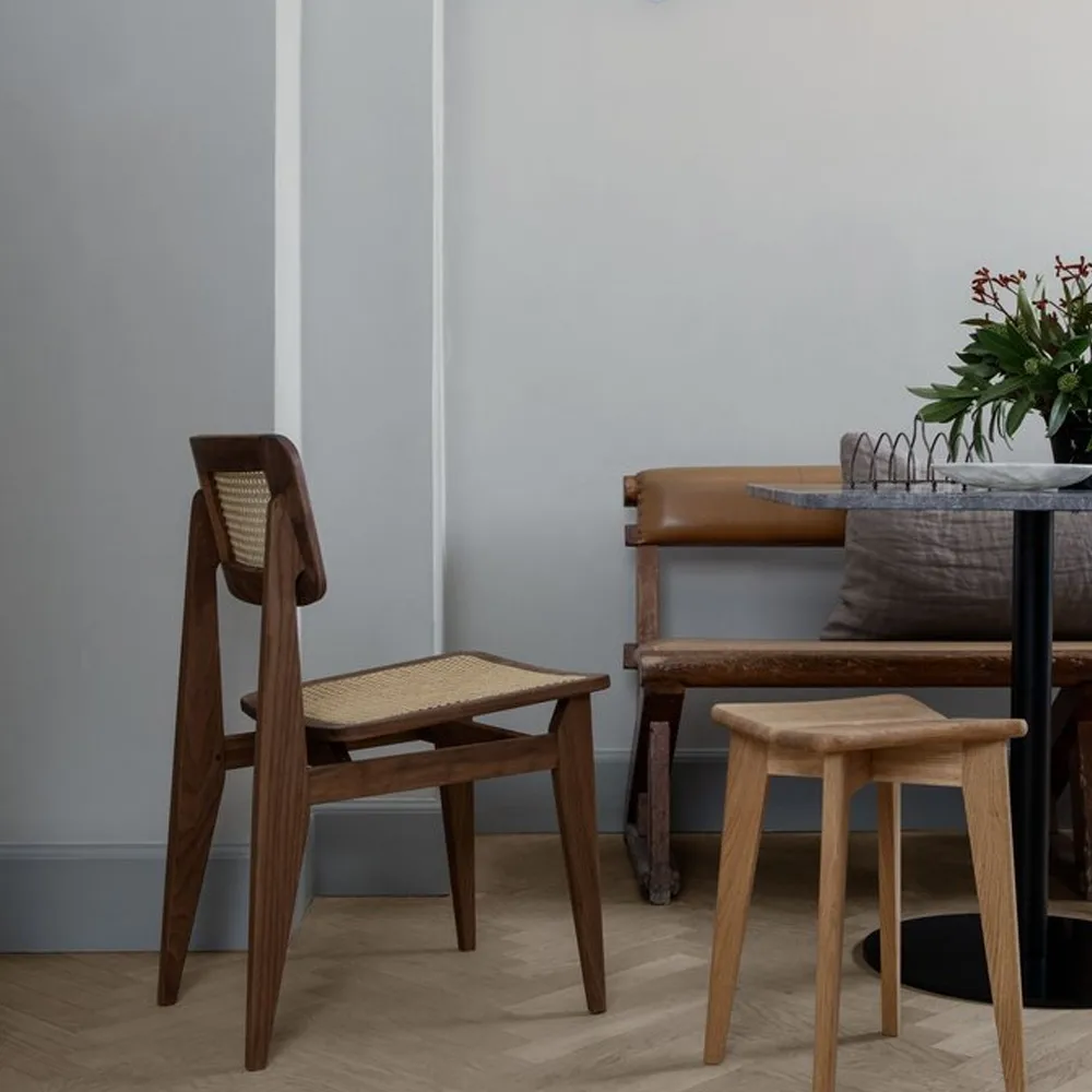 C-Chair chair, American walnut, natural braided seat and back GUBI