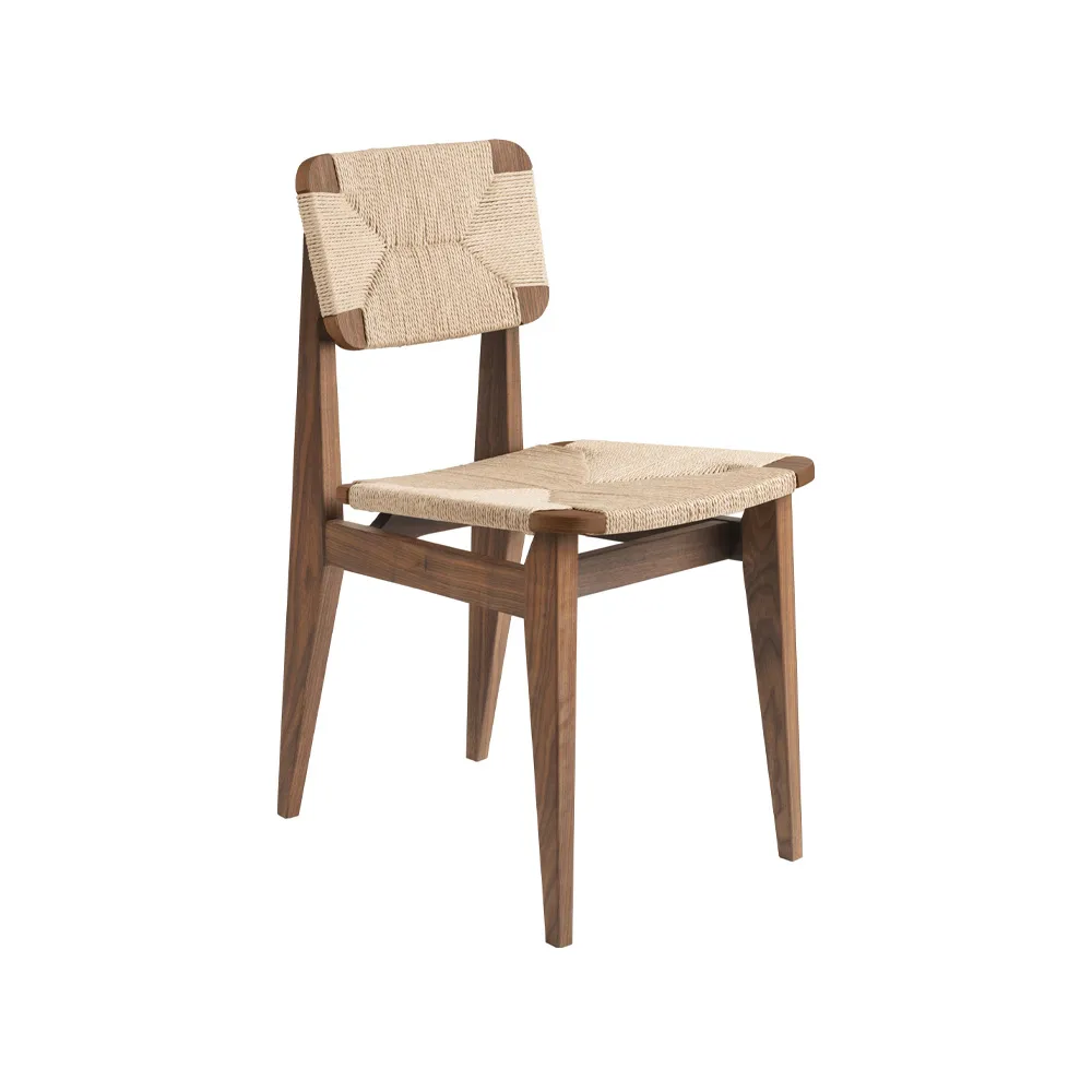C-Chair chair, American walnut, natural braided seat and back GUBI