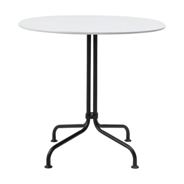 Carmel Bistro dining table 75x75 cm - Clam white-black semi matt - GUBI