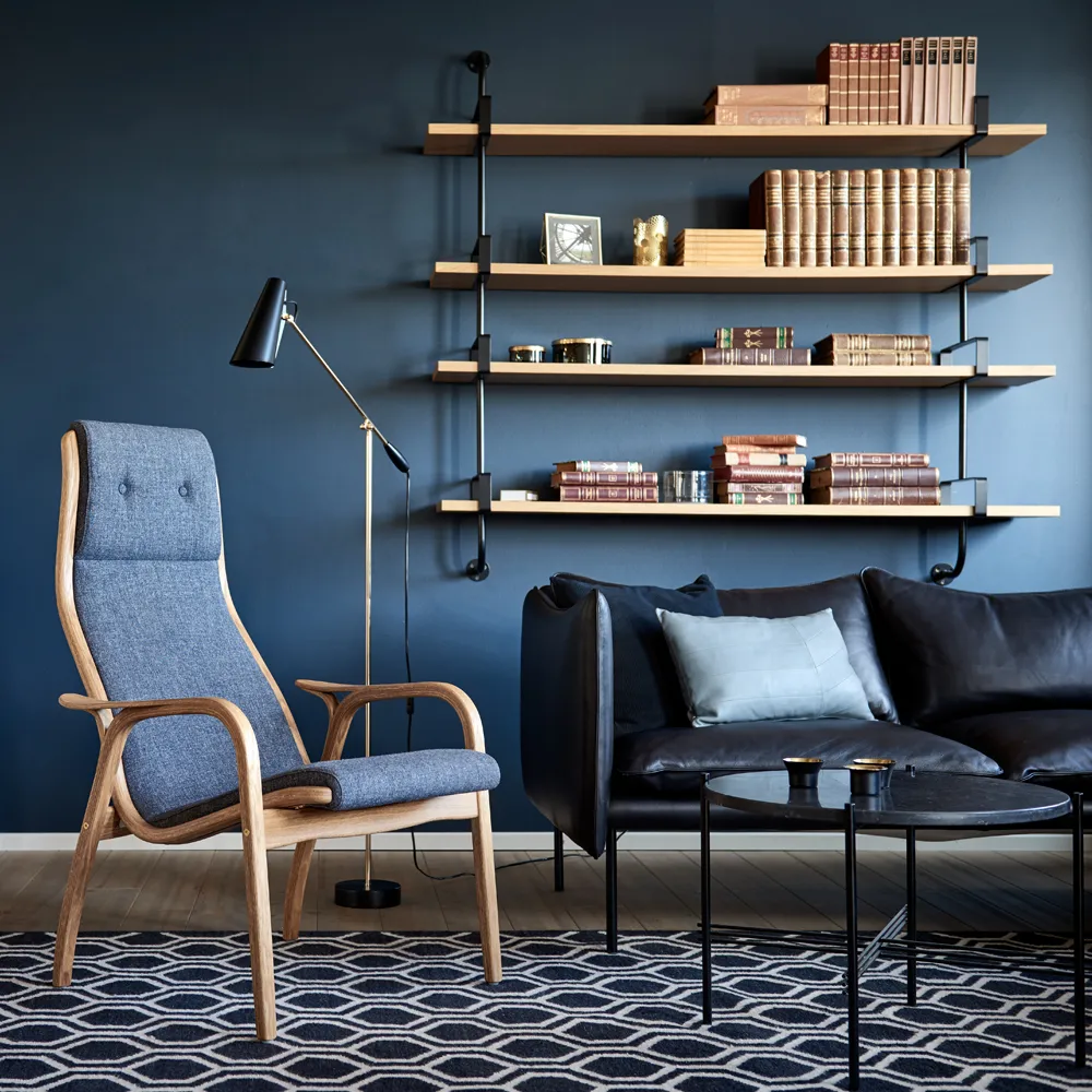 Demon wall shelf 4 levels, Black stained ash, 95 cm GUBI