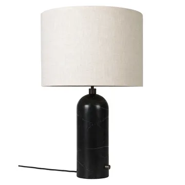 Gravity L table lamp - black marble-canvas - GUBI