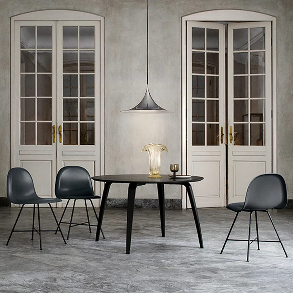 Gubi round dining table, Black stained ash GUBI