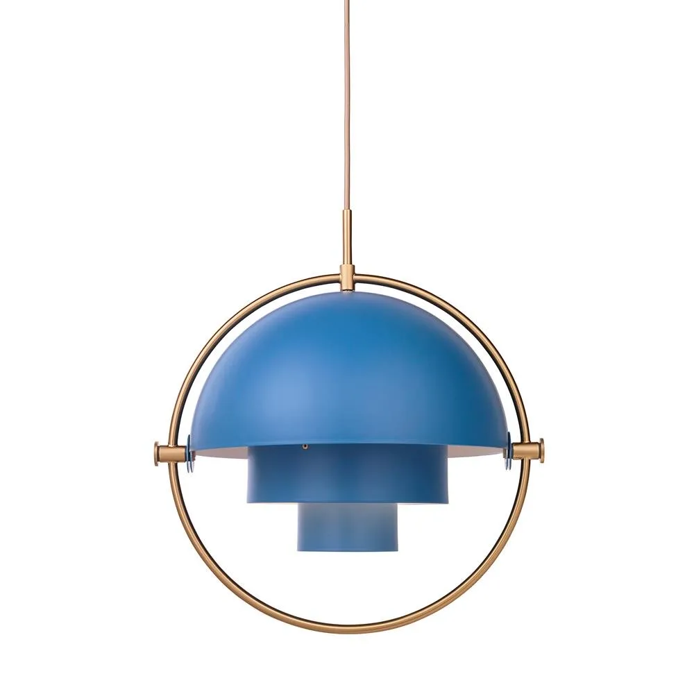Multi-Lite ceiling lamp, brass-blue GUBI